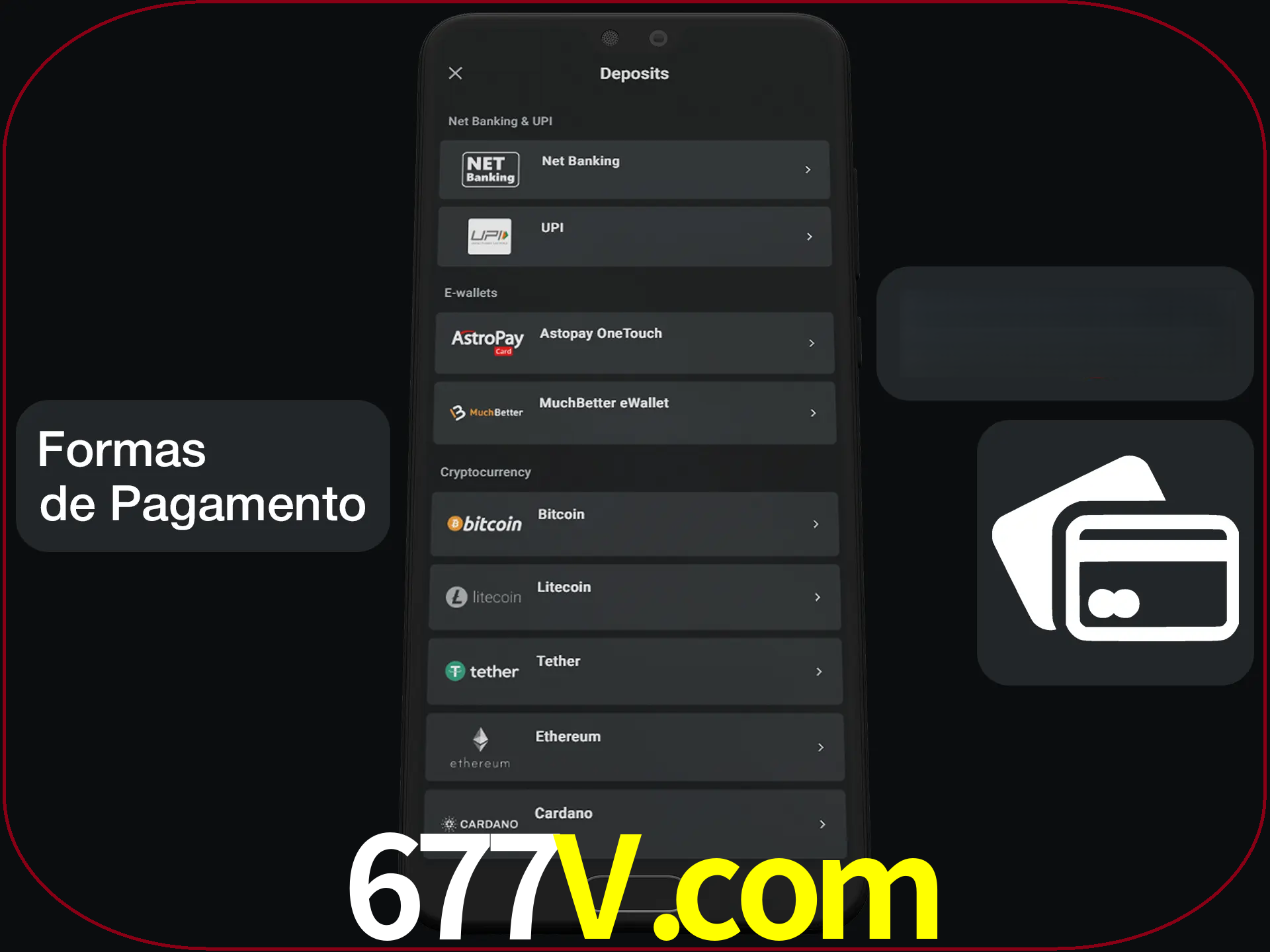 Escolha a forma de pagamento de sua preferência.