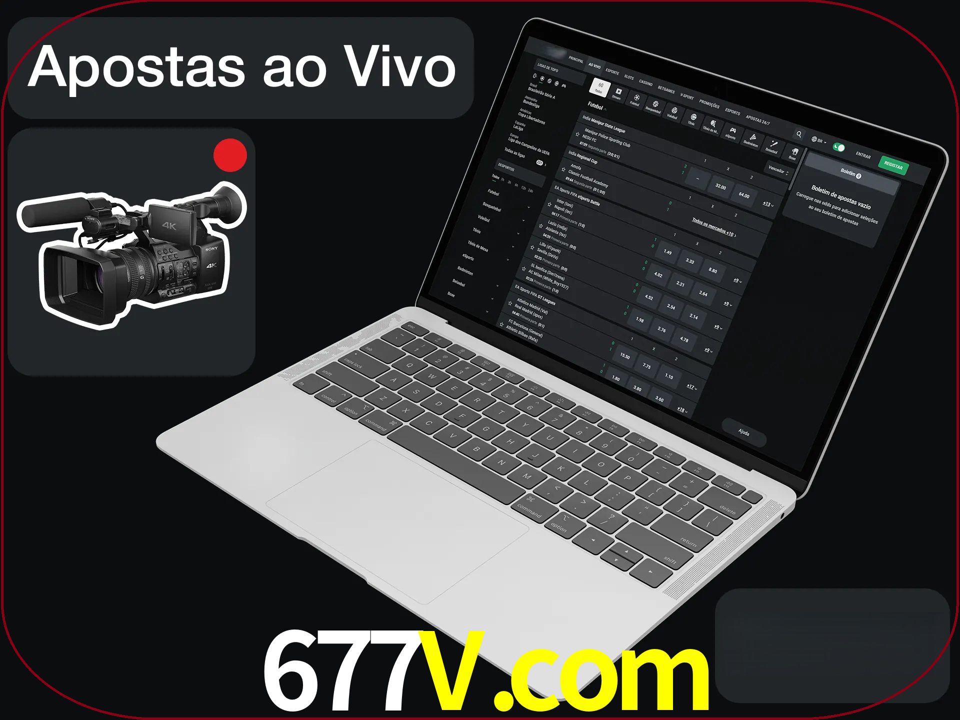 Aposte em formato ao vivo em nosso site.