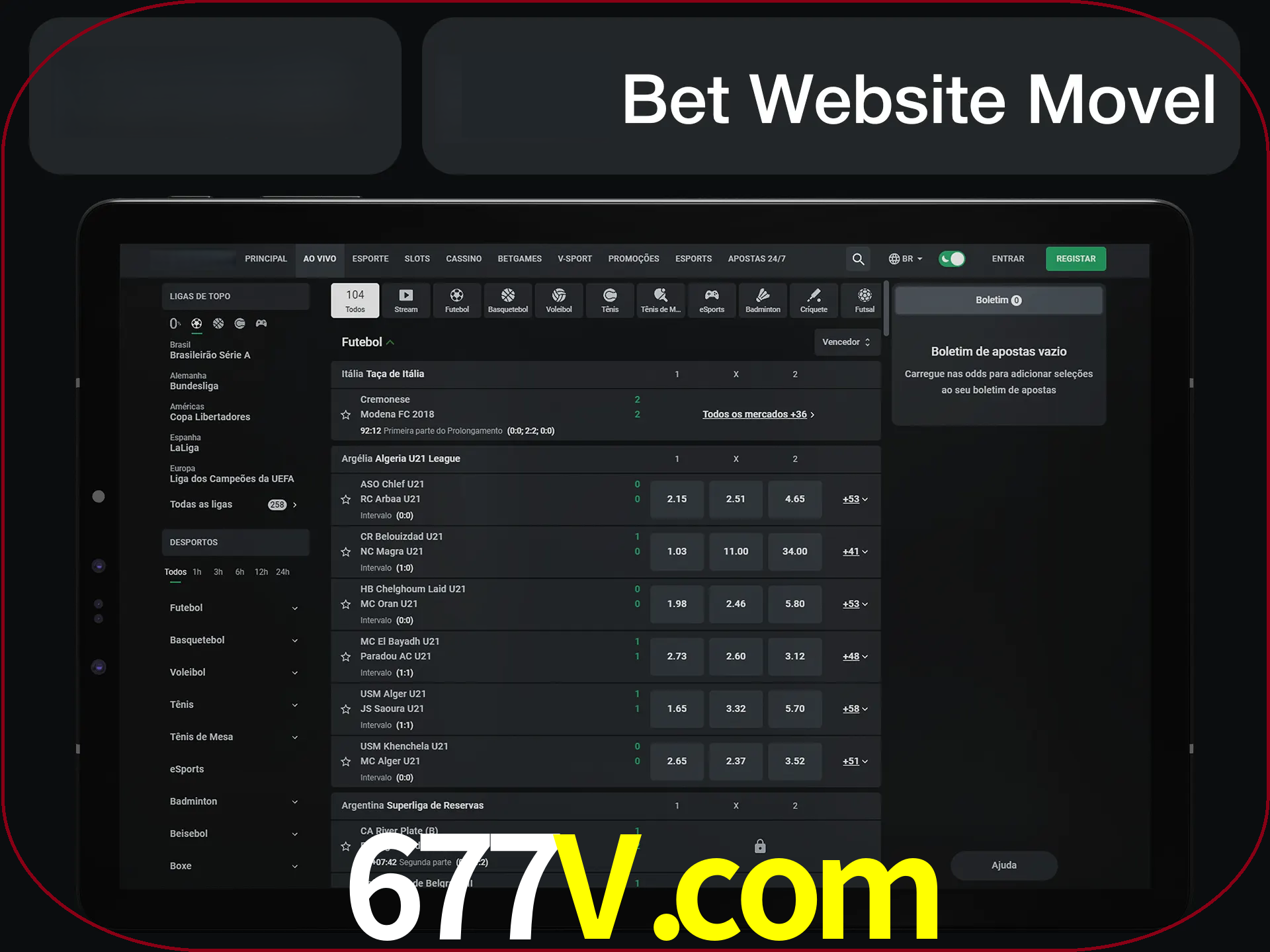 Use nosso website em qualquer dispositivo.